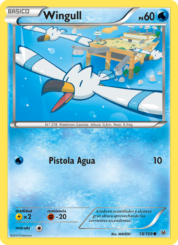 Wingull 18 — Cielos Rugientes (Spanish Pokémon TCG card)