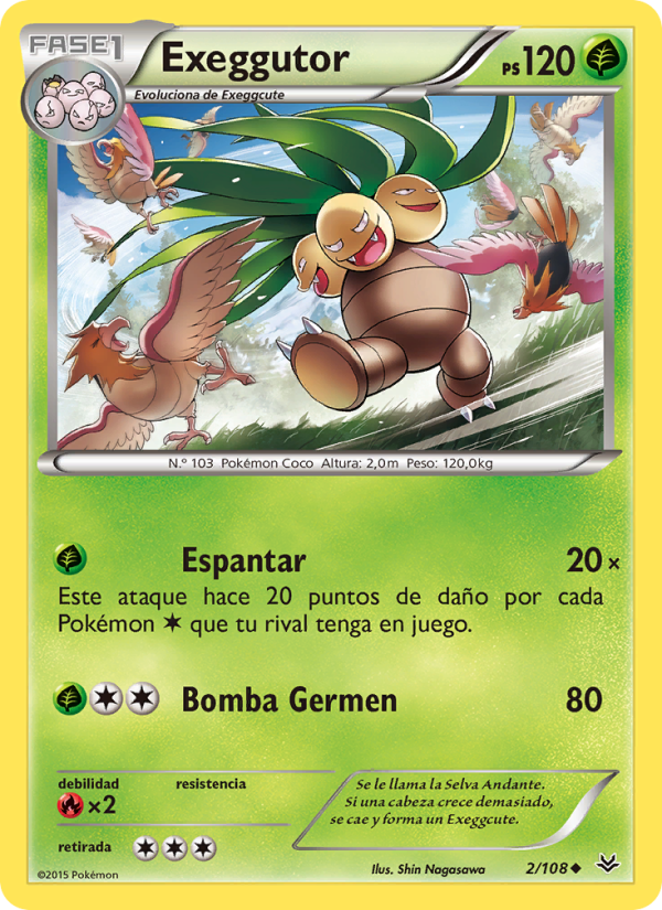 Exeggutor 2 — Cielos Rugientes (Spanish Pokémon TCG card)