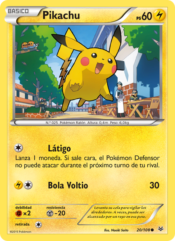 Pikachu 20 — Cielos Rugientes (Spanish Pokémon TCG card)