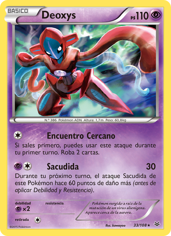 Deoxys 33 — Cielos Rugientes (Spanish Pokémon TCG card)