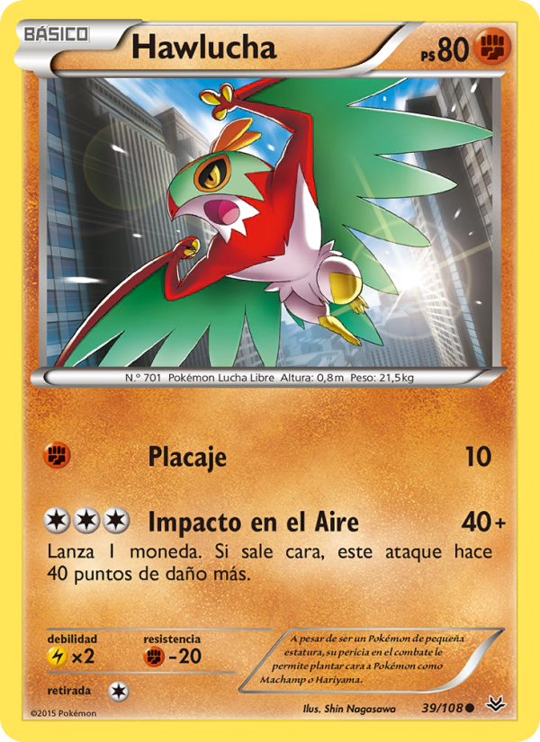 Hawlucha 39 — Cielos Rugientes (Spanish Pokémon TCG card)