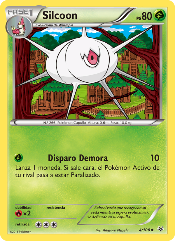 Silcoon 4 — Cielos Rugientes (Spanish Pokémon TCG card)