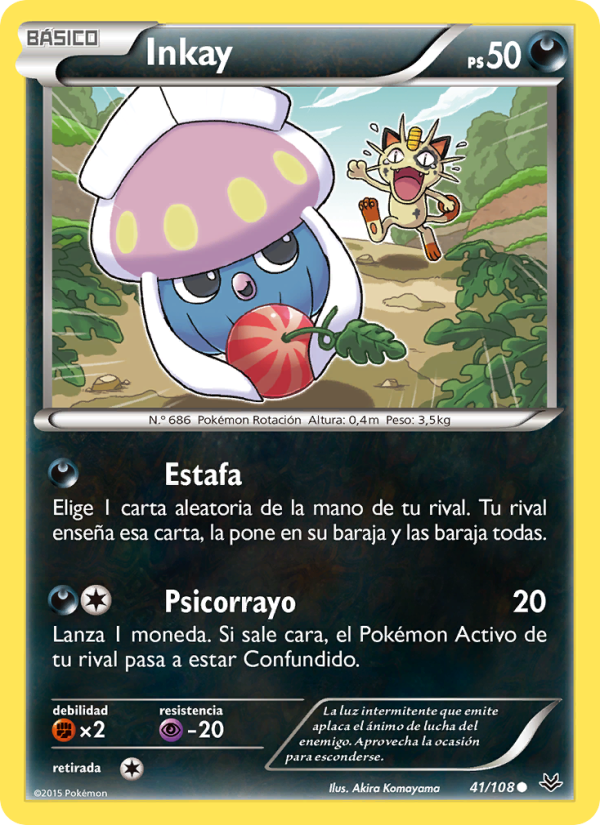 Inkay 41 — Cielos Rugientes (Spanish Pokémon TCG card)