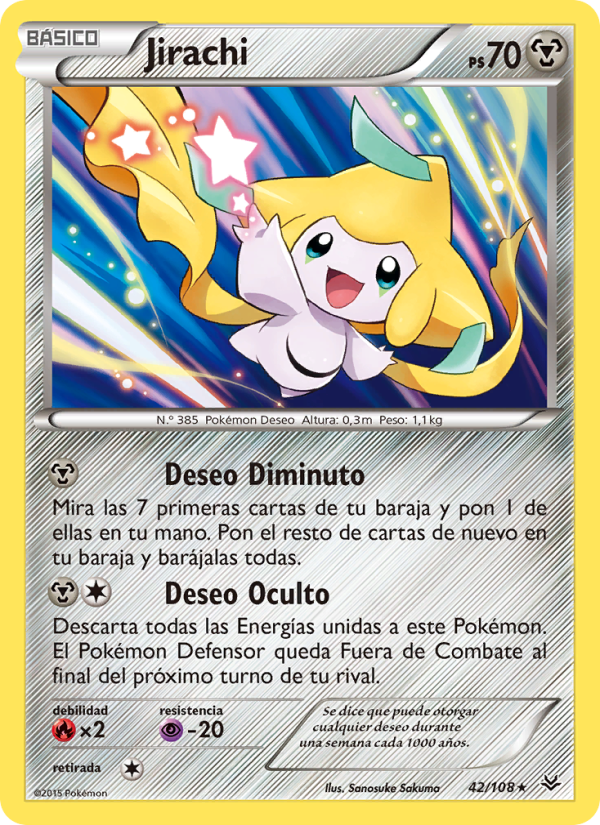 Jirachi 42 — Cielos Rugientes (Spanish Pokémon TCG card)
