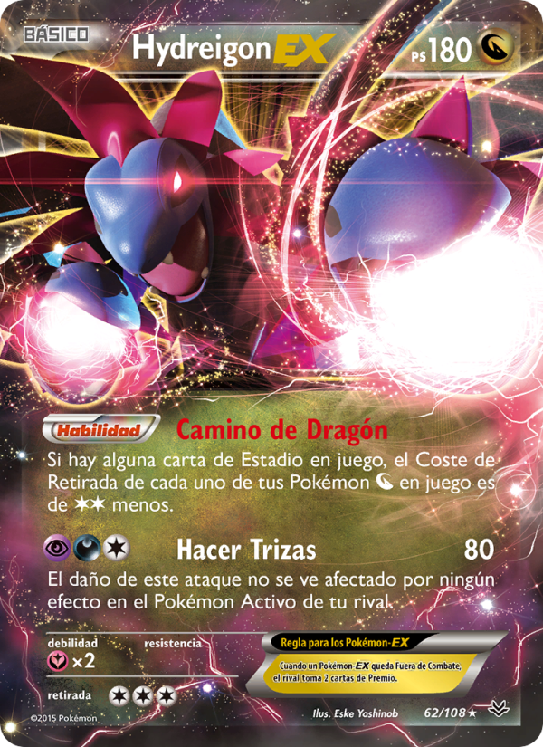 Hydreigon EX 62 — Cielos Rugientes (Spanish Pokémon TCG card)