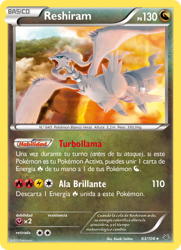 Reshiram 63 — Cielos Rugientes (Spanish Pokémon TCG card)