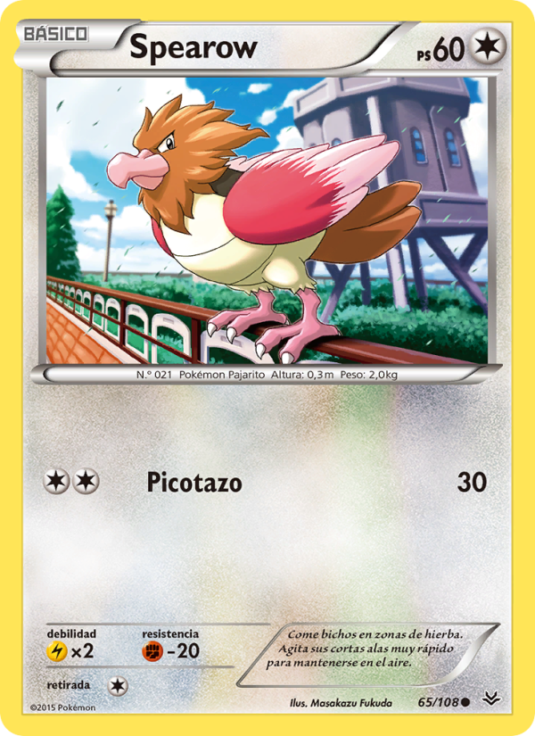 Spearow 65 — Cielos Rugientes (Spanish Pokémon TCG card)