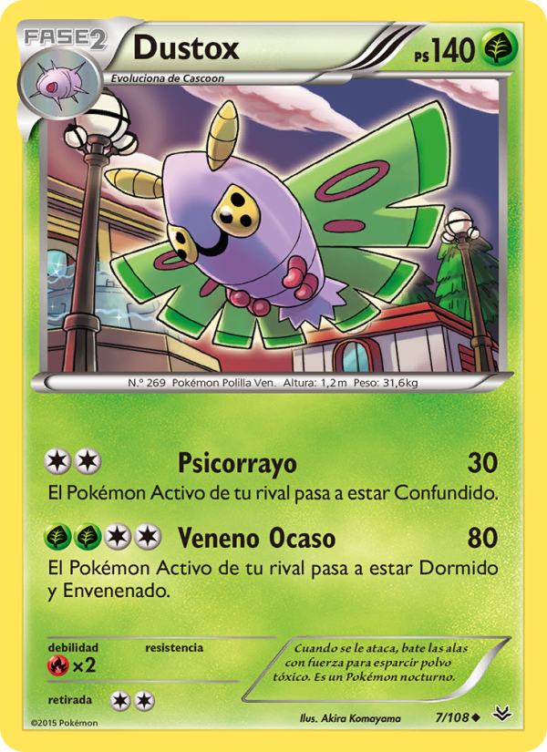 Dustox 7 — Cielos Rugientes (Spanish Pokémon TCG card)