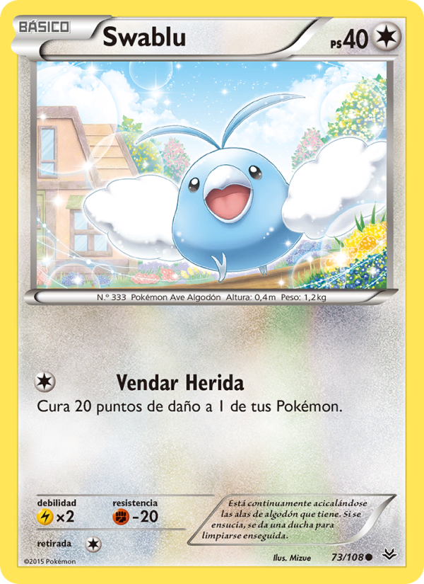Swablu 73 — Cielos Rugientes (Spanish Pokémon TCG card)