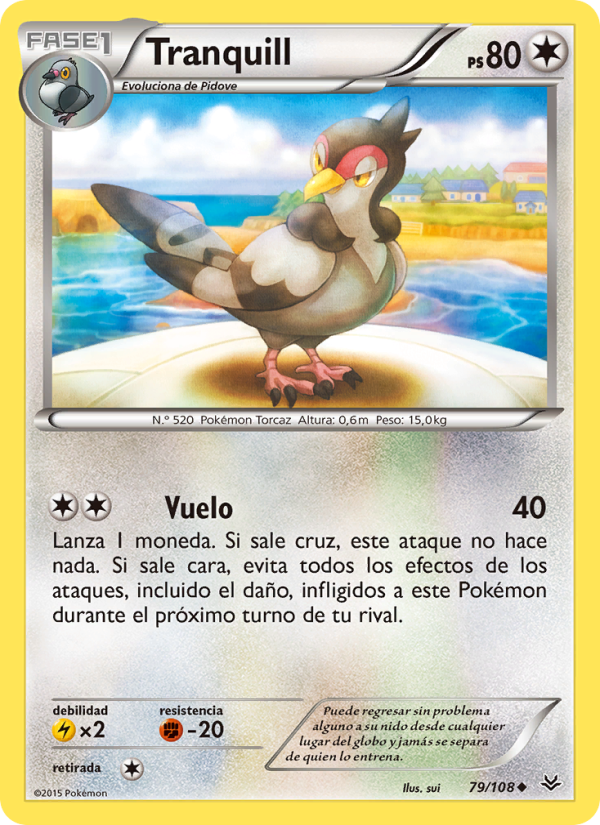 Tranquill 79 — Cielos Rugientes (Spanish Pokémon TCG card)