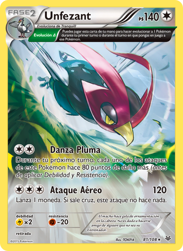 Unfezant 81 — Cielos Rugientes (Spanish Pokémon TCG card)