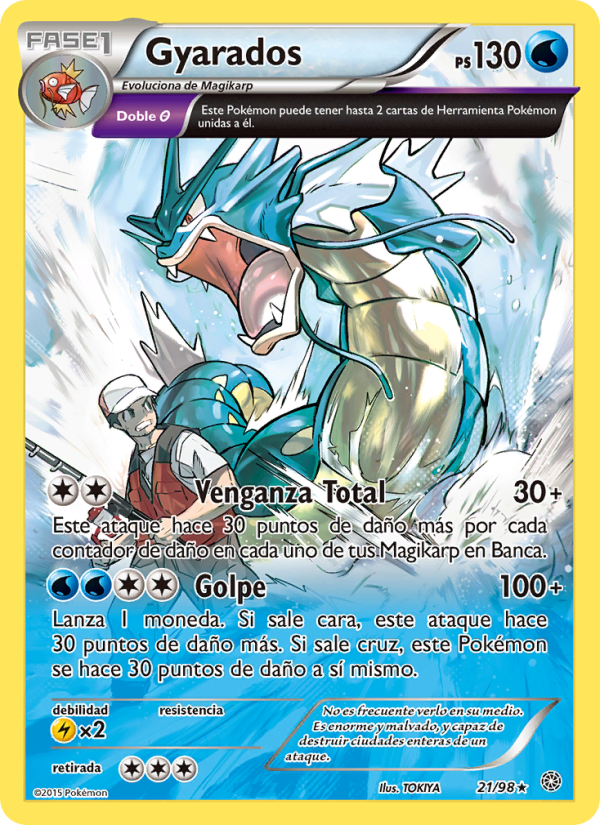 Gyarados 21 — Antiguos Orígenes (Spanish Pokémon TCG card)
