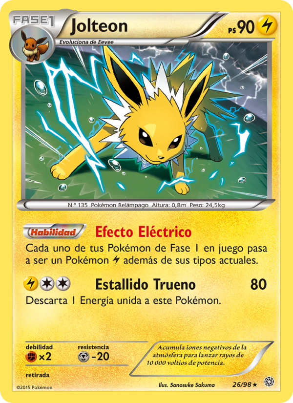 Jolteon 26 — Antiguos Orígenes (Spanish Pokémon TCG card)