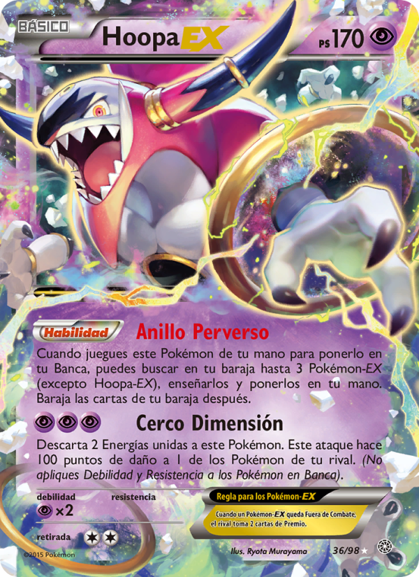 Hoopa EX 36 — Antiguos Orígenes (Spanish Pokémon TCG card)