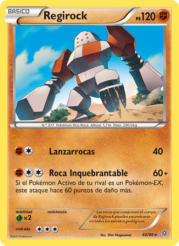 Regirock 40 — Antiguos Orígenes (Spanish Pokémon TCG card)