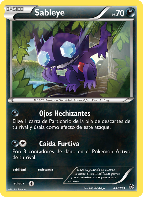 Sableye 44 — Antiguos Orígenes (Spanish Pokémon TCG card)