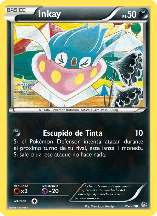 Inkay 45 — Antiguos Orígenes (Spanish Pokémon TCG card)