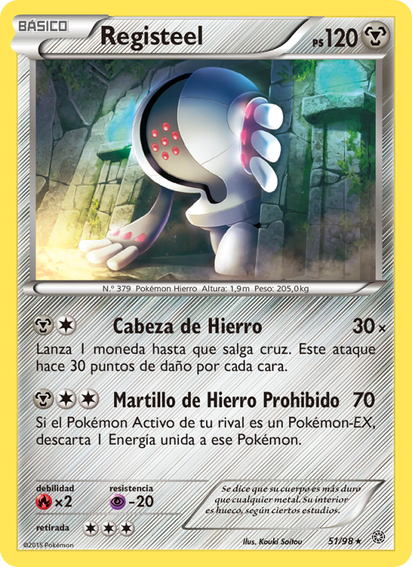 Registeel 51 — Antiguos Orígenes (Spanish Pokémon TCG card)