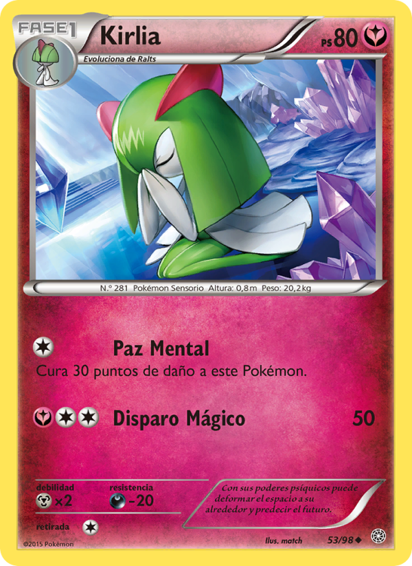 Kirlia 53 — Antiguos Orígenes (Spanish Pokémon TCG card)