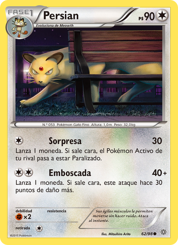 Persian 62 — Antiguos Orígenes (Spanish Pokémon TCG card)