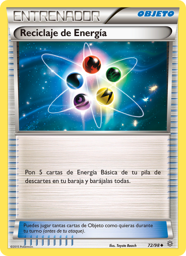 Reciclaje de Energía 72 — Antiguos Orígenes (Spanish Pokémon TCG card)