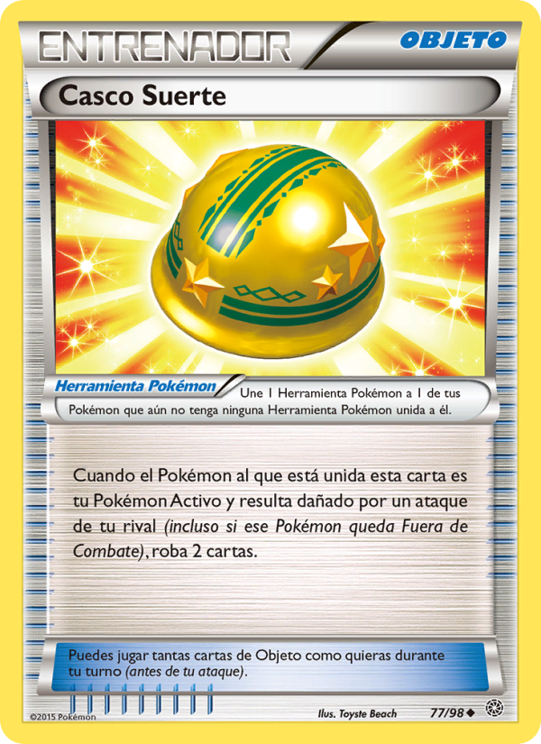 Casco Suerte 77 — Antiguos Orígenes (Spanish Pokémon TCG card)