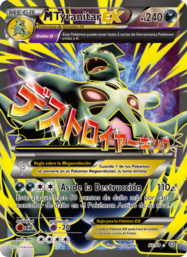 M-Tyranitar EX 92 — Antiguos Orígenes (Spanish Pokémon TCG card)