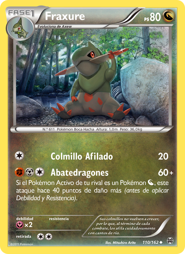 Fraxure 110 — Turbo Impulso (Spanish Pokémon TCG card)