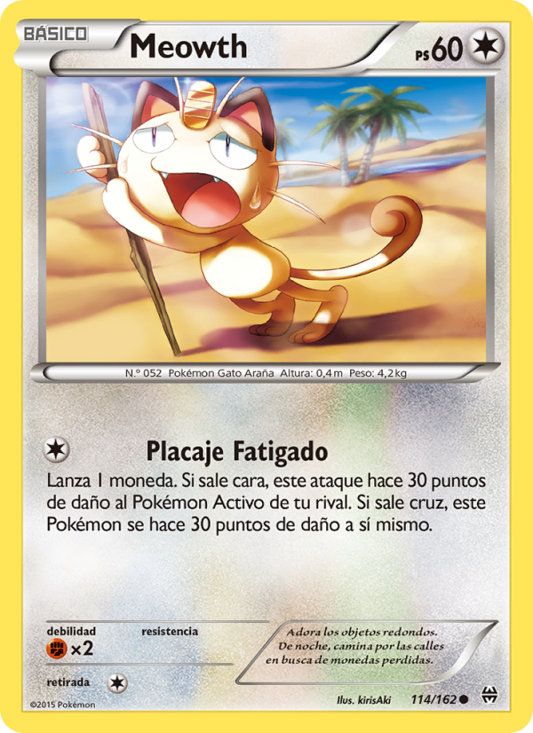 Meowth 114 — Turbo Impulso (Spanish Pokémon TCG card)