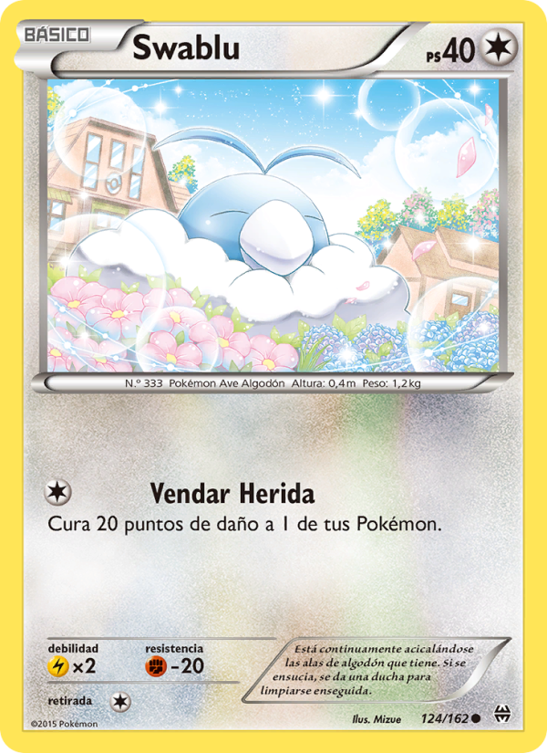 Swablu 124 — Turbo Impulso (Spanish Pokémon TCG card)