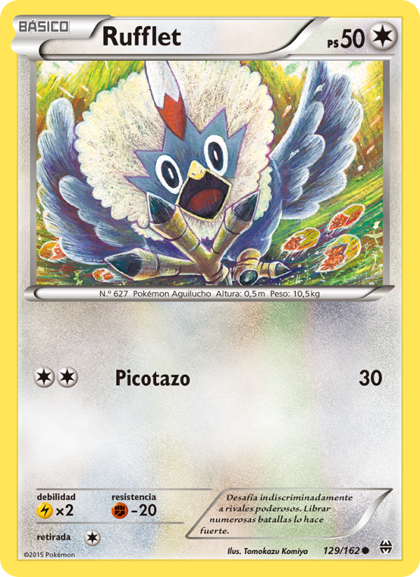 Rufflet 129 — Turbo Impulso (Spanish Pokémon TCG card)