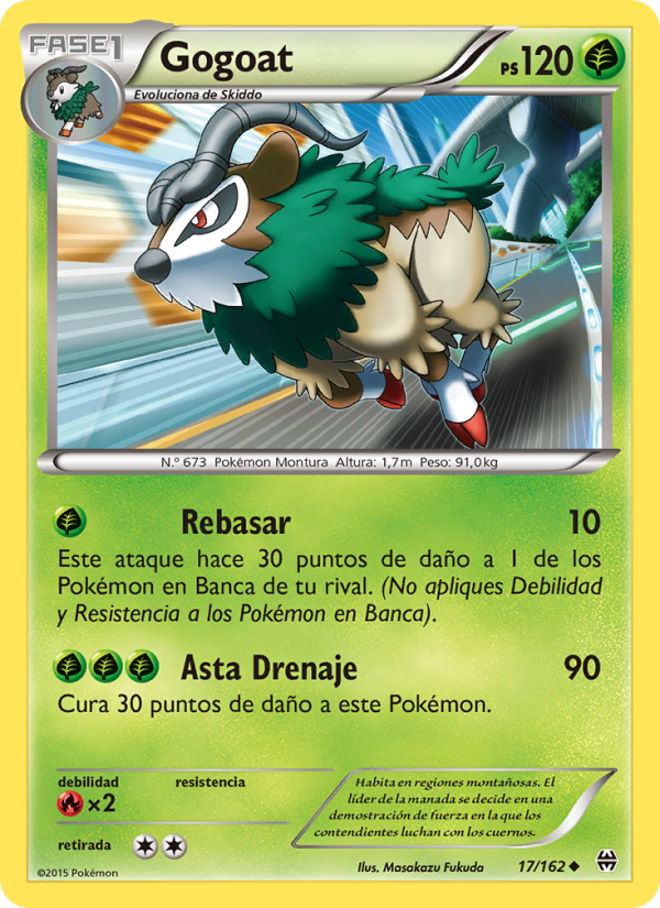 Gogoat 17 — Turbo Impulso (Spanish Pokémon TCG card)