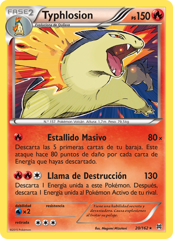 Typhlosion 20 — Turbo Impulso (Spanish Pokémon TCG card)