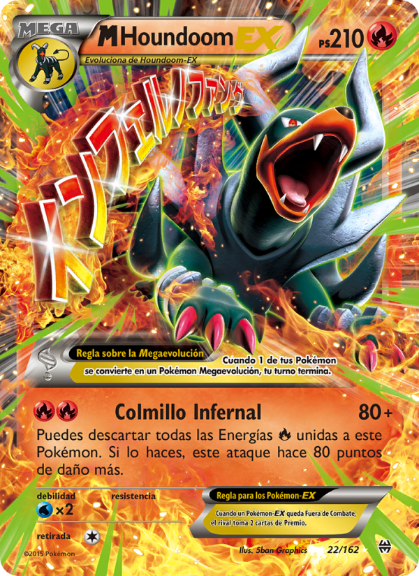M-Houndoom EX 22 — Turbo Impulso (Spanish Pokémon TCG card)