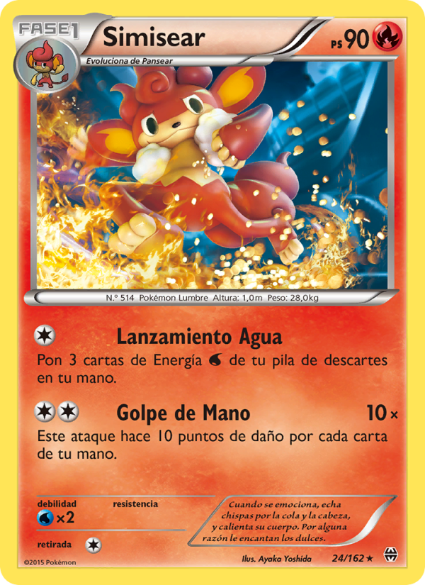 Simisear 24 — Turbo Impulso (Spanish Pokémon TCG card)