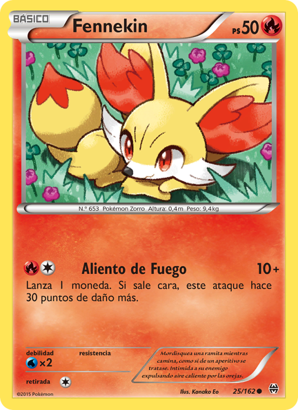 Fennekin 25 — Turbo Impulso (Spanish Pokémon TCG card)