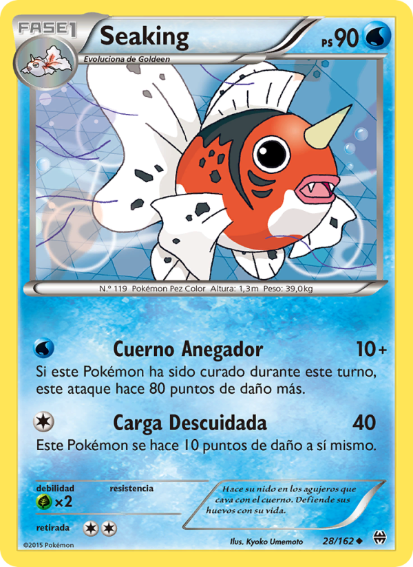 Seaking 28 — Turbo Impulso (Spanish Pokémon TCG card)