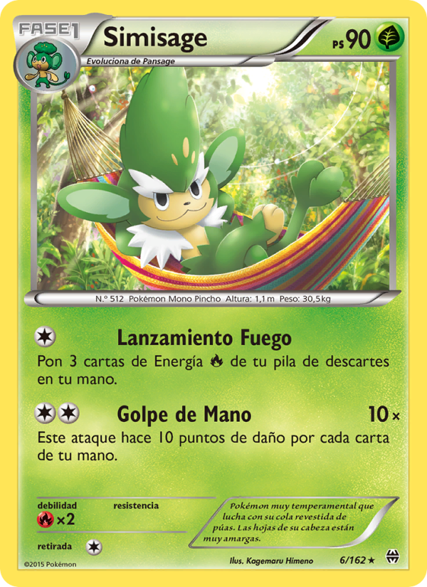 Simisage 6 — Turbo Impulso (Spanish Pokémon TCG card)
