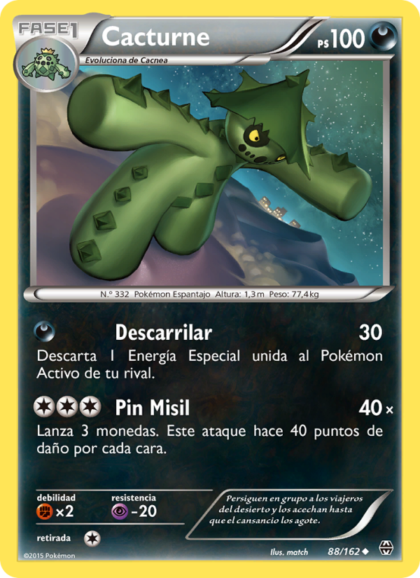 Cacturne 88 — Turbo Impulso (Spanish Pokémon TCG card)