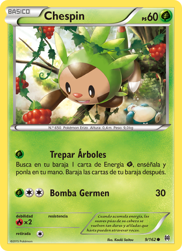 Chespin 9 — Turbo Impulso (Spanish Pokémon TCG card)