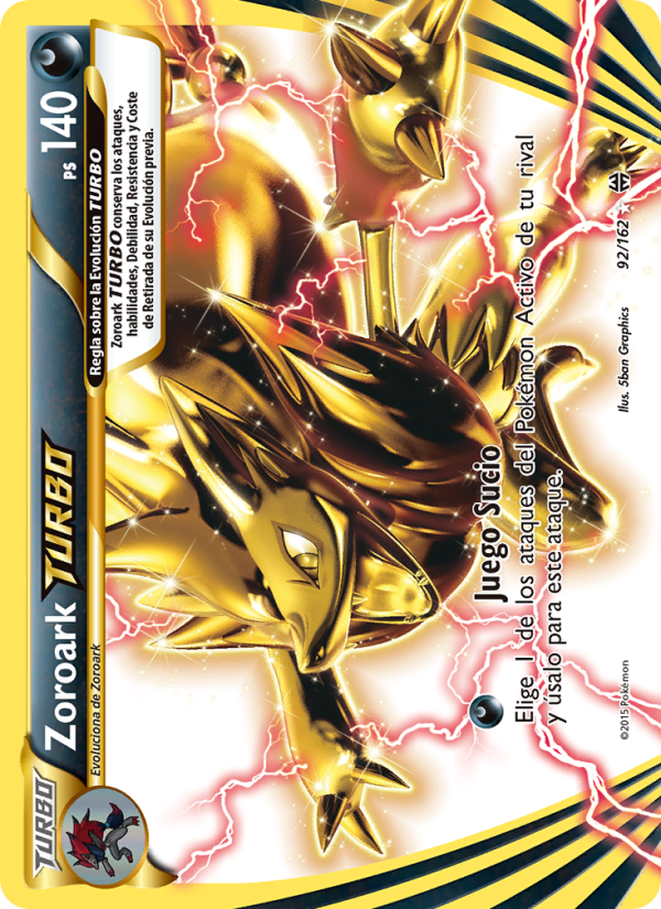 Zoroark TURBO 92 — Turbo Impulso (Spanish Pokémon TCG card)
