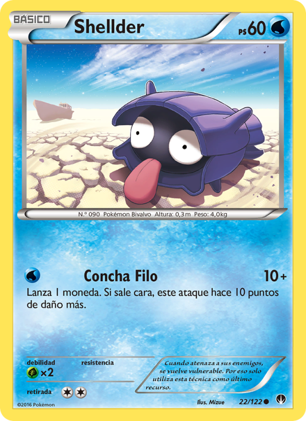 Shellder 22 — TURBOLímite (Spanish Pokémon TCG card)