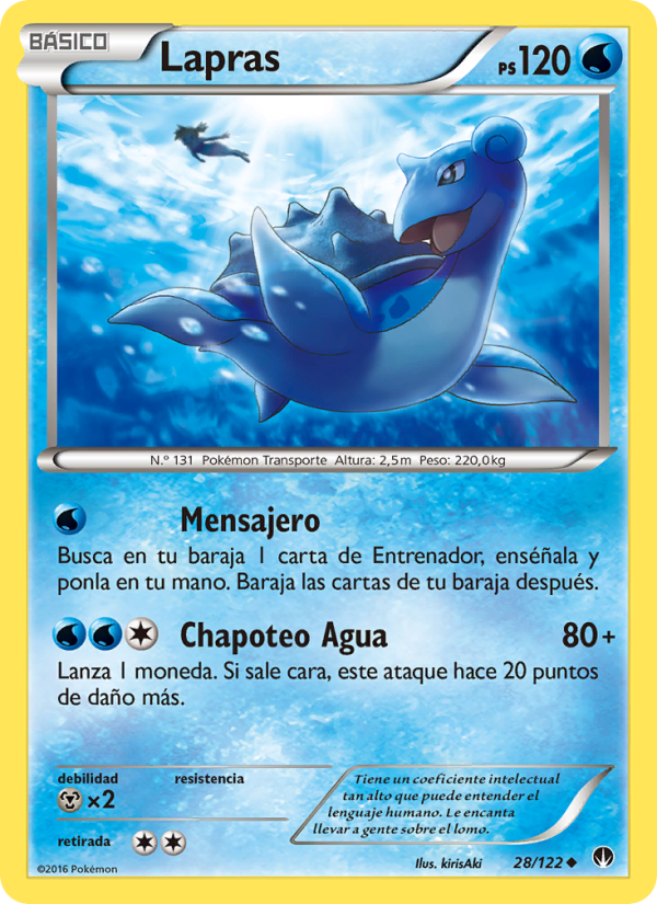 Lapras 28 — TURBOLímite (Spanish Pokémon TCG card)