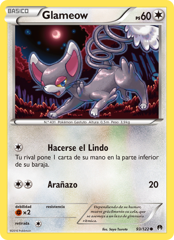 Glameow 93 — TURBOLímite (Spanish Pokémon TCG card)