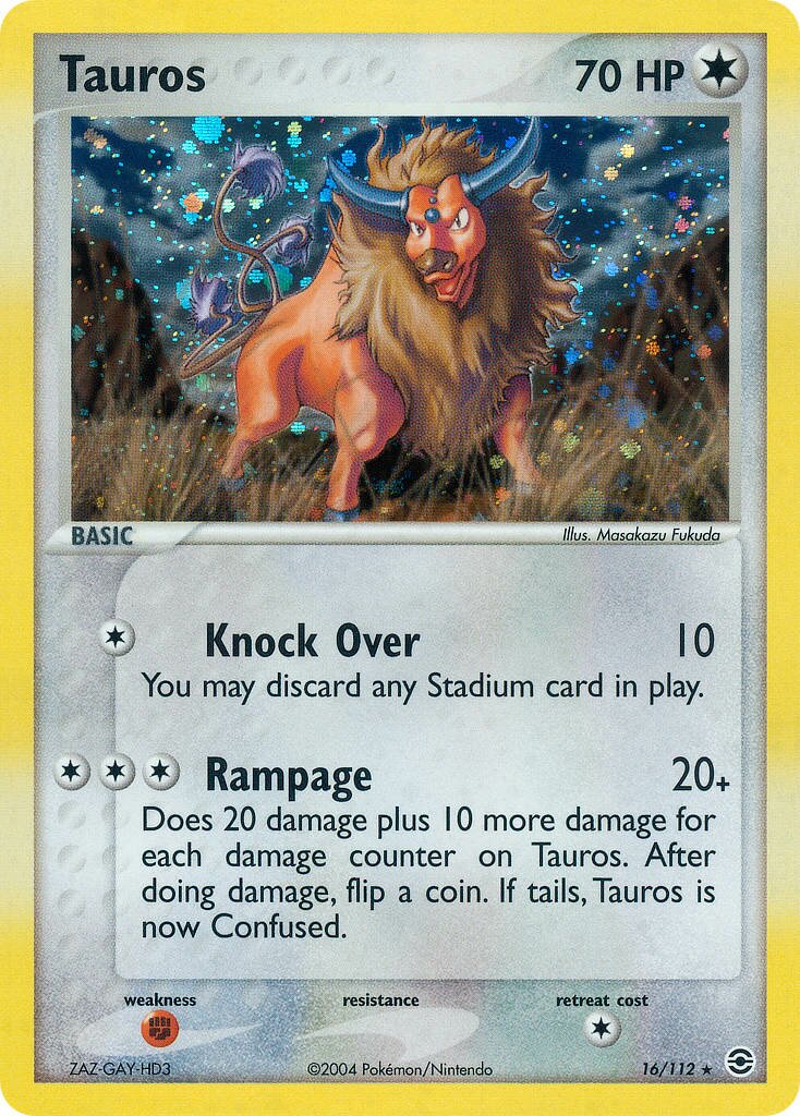 Tauros 016 — EX RossoFuoco e VerdeFoglia (Italian Pokémon TCG card)