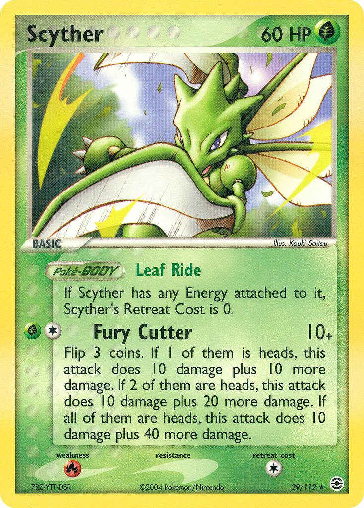 Scyther 029 — EX RossoFuoco e VerdeFoglia (Italian Pokémon TCG card)