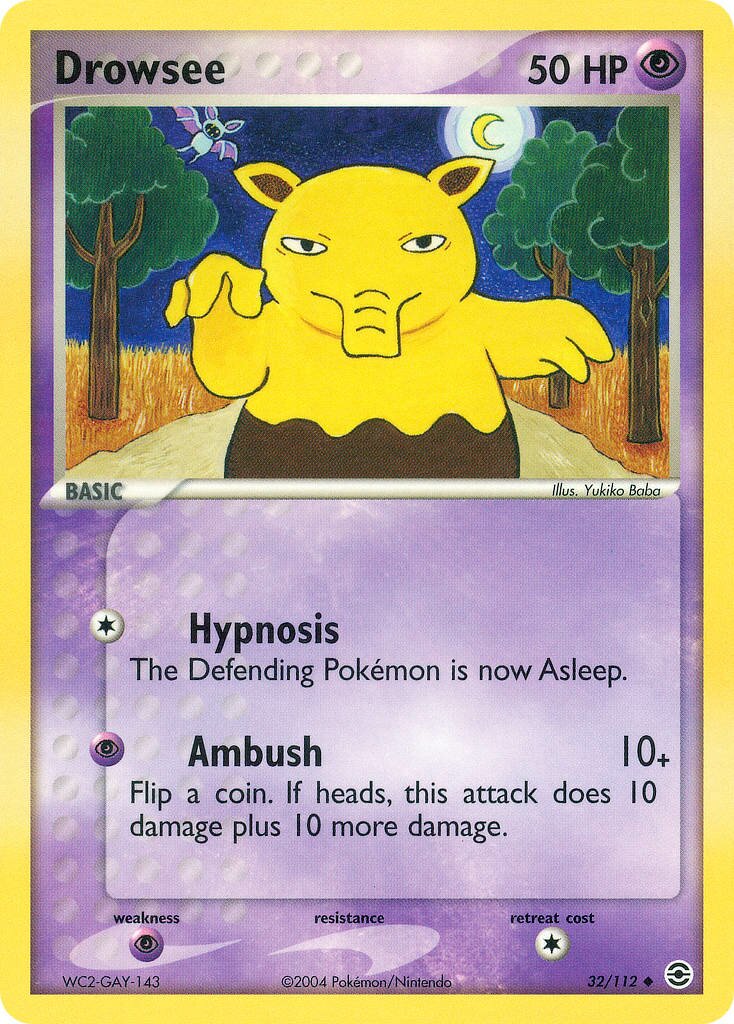 Drowzee 032 — EX RossoFuoco e VerdeFoglia (Italian Pokémon TCG card)