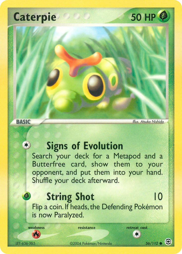 Caterpie 056 — EX RossoFuoco e VerdeFoglia (Italian Pokémon TCG card)