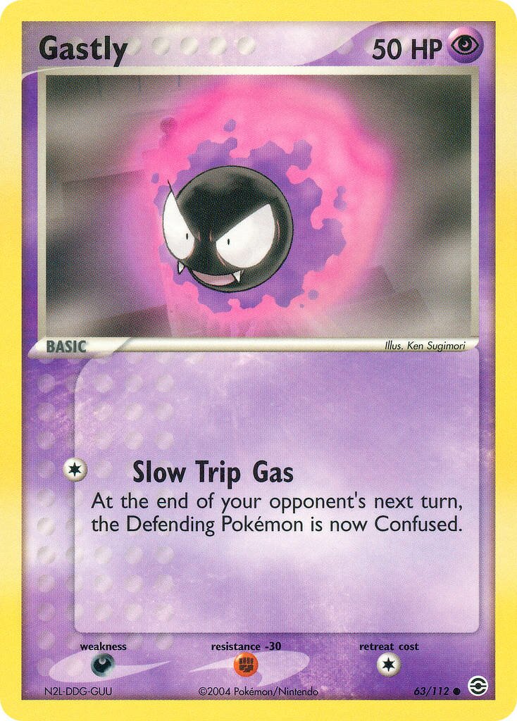 Gastly 063 — EX RossoFuoco e VerdeFoglia (Italian Pokémon TCG card)