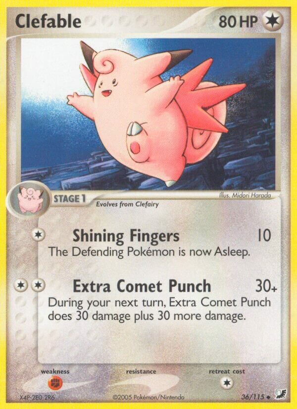 Clefable 036/117 — EX Forze Segrete (Italian Pokémon TCG card)